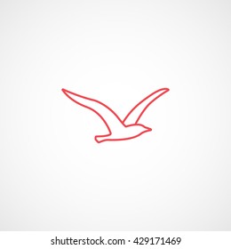 Bird Red Icon On White Background