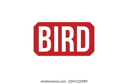 Diseño vectorial del sello de goma roja de pájaro.