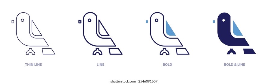 Bird refuges icon in 4 different styles. Thin Line, Line, Bold, and Bold Line. Duotone style. Editable stroke.