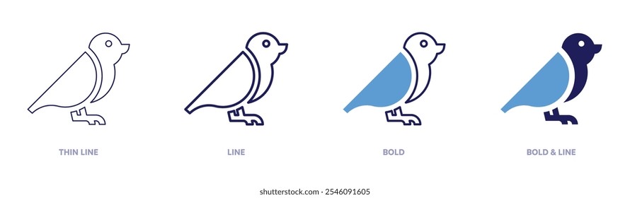 Bird reproduction icon in 4 different styles. Thin Line, Line, Bold, and Bold Line. Duotone style. Editable stroke.