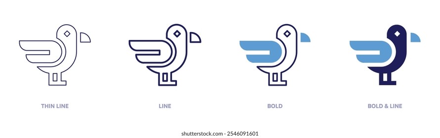 Bird rescue icon in 4 different styles. Thin Line, Line, Bold, and Bold Line. Duotone style. Editable stroke.