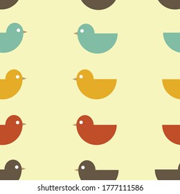 fondo de patrón de color retro de pájaro