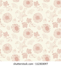 bird retro seamless background