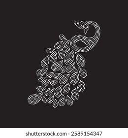 bird rhinestone t-shirt design vector template