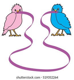 Bird and ribbon