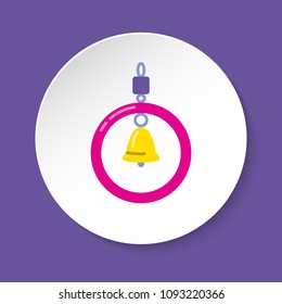 Bird ring with bell toy in flat style