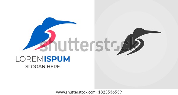 Bird and road\
automotive logo design concept in white background .car running\
road and bird vector  illustration\
