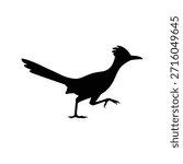 Bird of roadrunner silhouette vector flat illustration design.