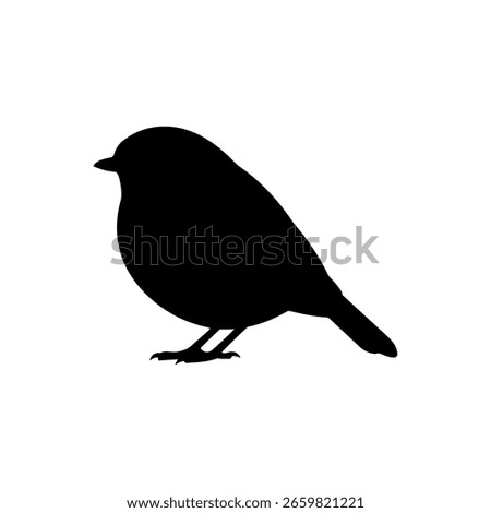 Bird robin silhouette vector flat illustration design.