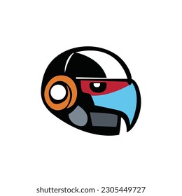 bird robot character logo vector illustration template design