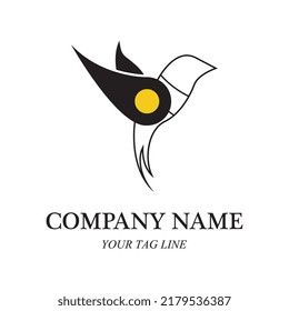 diseño del logotipo del robot de aves y del icono del vector del símbolo