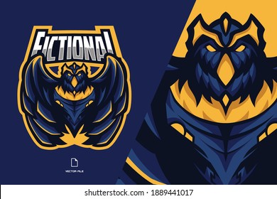 bird robot mascot esport gaming logo illustration template