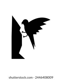 bird with rock icon, vector best flat icon.