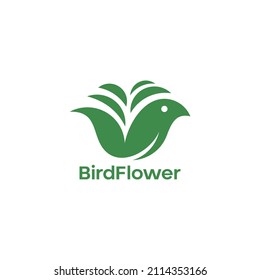Icono de flor de rosa pájaro Icono de diseño Premium