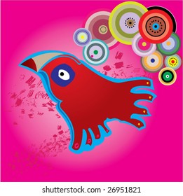 bird in the rosy sky