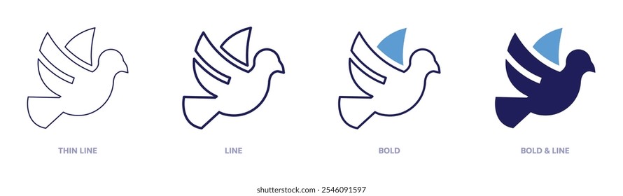 Bird sanctuary icon in 4 different styles. Thin Line, Line, Bold, and Bold Line. Duotone style. Editable stroke.