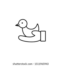 Bird save love icon. Element of peace day thin line icon