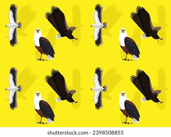 Bird Sea Eagle Fish Cute Seamless Wallpaper Background