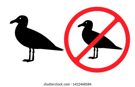 Bird seagull vector black silhouette