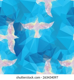 bird - seamless backgrounds with religion symbol