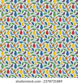 Bird Seamless Pattern Backgound, Seamless bird, vector bird