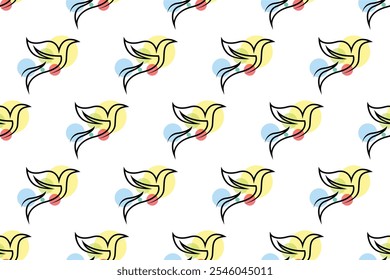 Bird seamless pattern background. Animal seamless pattern