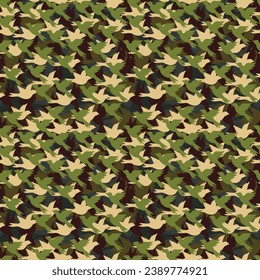 patrón de pájaro sin costura. camuflaje de aves. patrón de aves