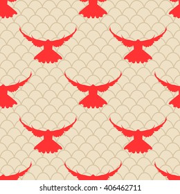 Bird seamless pattern colorful with dove