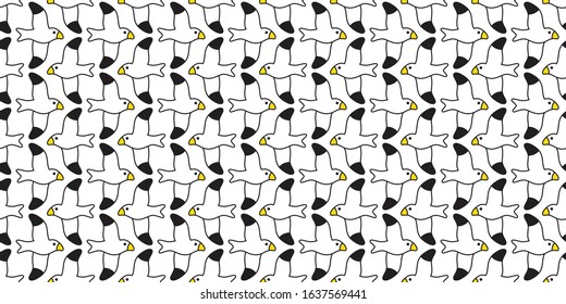 bird seamless pattern seagull vector scarf isolated cartoon repeat background tile wallpaper doodle illustration design