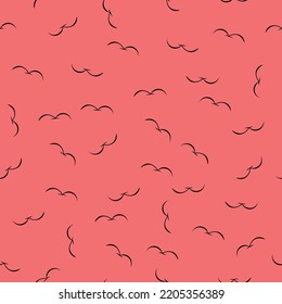 pájaro shilhoutte de pájaro sin soldadura en la ilustración de diseño textil de fondo rosa