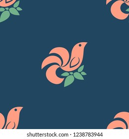 Bird Seamless Pattern (Vector Background)