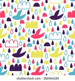 Bird seamless pattern. Vector illustration. 