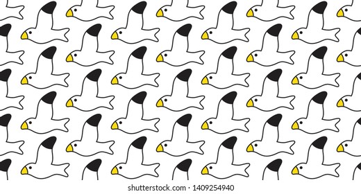 bird seamless pattern vector seagull scarf isolated cartoon tile wallpaper repeat background illustration design
