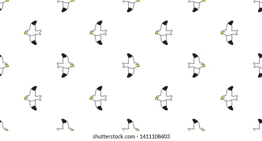 bird seamless pattern vector seagull scarf isolated cartoon repeat background tile wallpaper illustration design