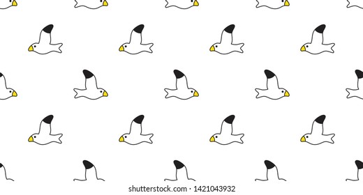 bird seamless pattern vector seagull scarf isolated repeat background tile wallpaper cartoon illustration design