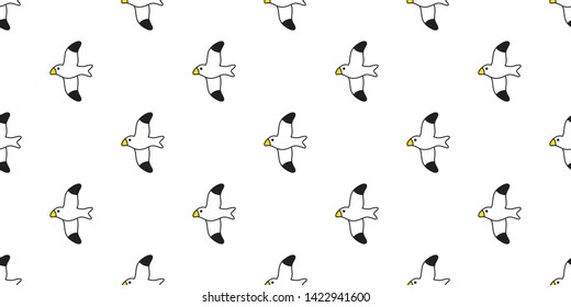 bird seamless pattern vector seagull cartoon scarf isolated repeat background tile wallpaper illustration design