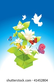 bird, seedling and bird