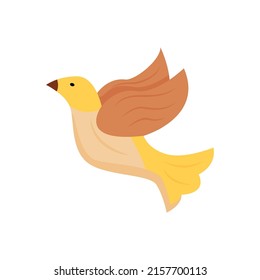 Bird semi flat color vector element. Full sized object on white. Ornithology. Wildlife species. Flying animal simple cartoon style illustration for web graphic design and animation