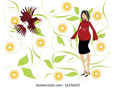 Bird sending warm for pregnant woman