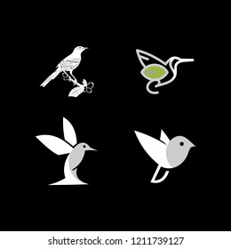 Bird Set Idea Creative Abstract Silhouette Business Icon Logo