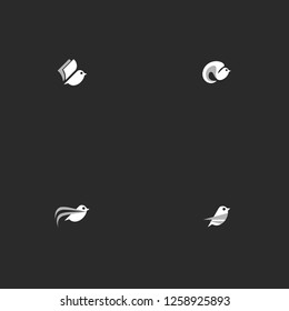 Bird Set Idea Creative Abstract Business Icon Logo