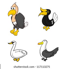 Bird Set vulture.hornbill.duck.seagull