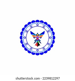 bird shading logo vector on white background