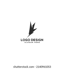 Ilustración vectorial de diseño de logotipo abstracto de forma de pájaro