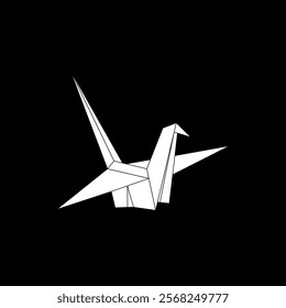 Bird Shape Inspired by Origami Form, can use for Logo, Pictogram, Animal Figure, Website, Apps, or Graphic Design Element. Vector Illustration