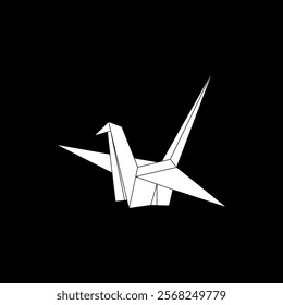 Bird Shape Inspired by Origami Form, can use for Logo, Pictogram, Animal Figure, Website, Apps, or Graphic Design Element. Vector Illustration