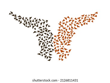 Bird shape made of small triangles