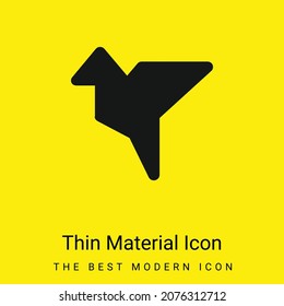 Forma de pájaro Origen icono de material amarillo brillante mínimo