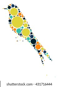 bird shape vector design by color point