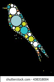 bird shape vector design by color point